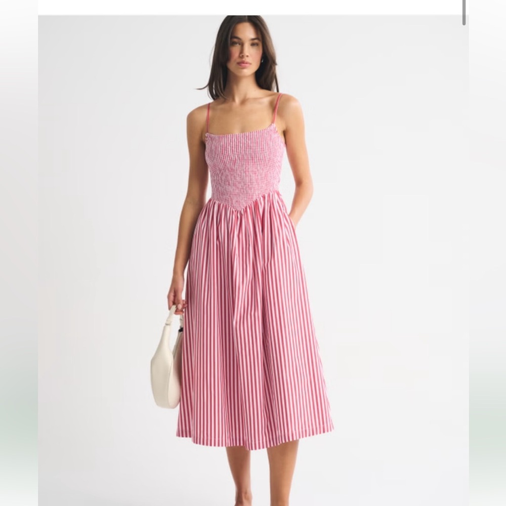 Abercrombie & Fitch Red Striped Girls' Smocked Sundress